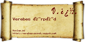 Verebes Árpád névjegykártya