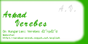 arpad verebes business card